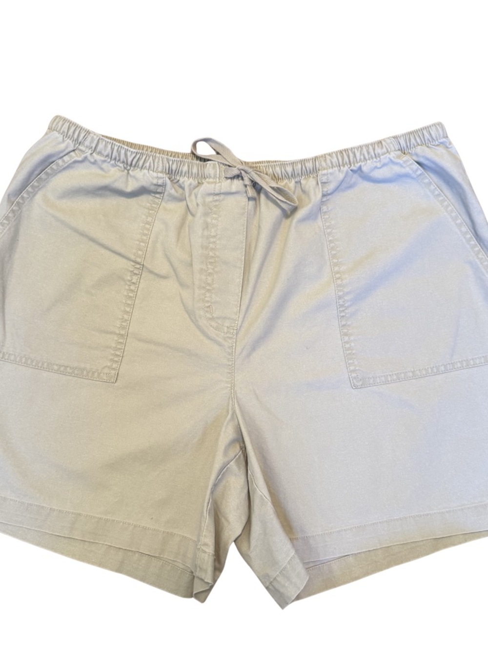 L.L. Bean Women's Athletic Drawstring Shorts in Light Khaki